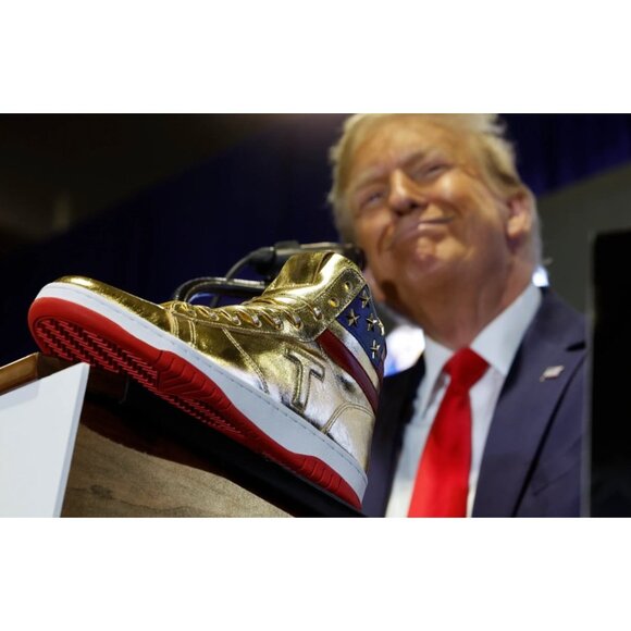 Gold and Red High-Top Sneakers - Picture 14 of 14